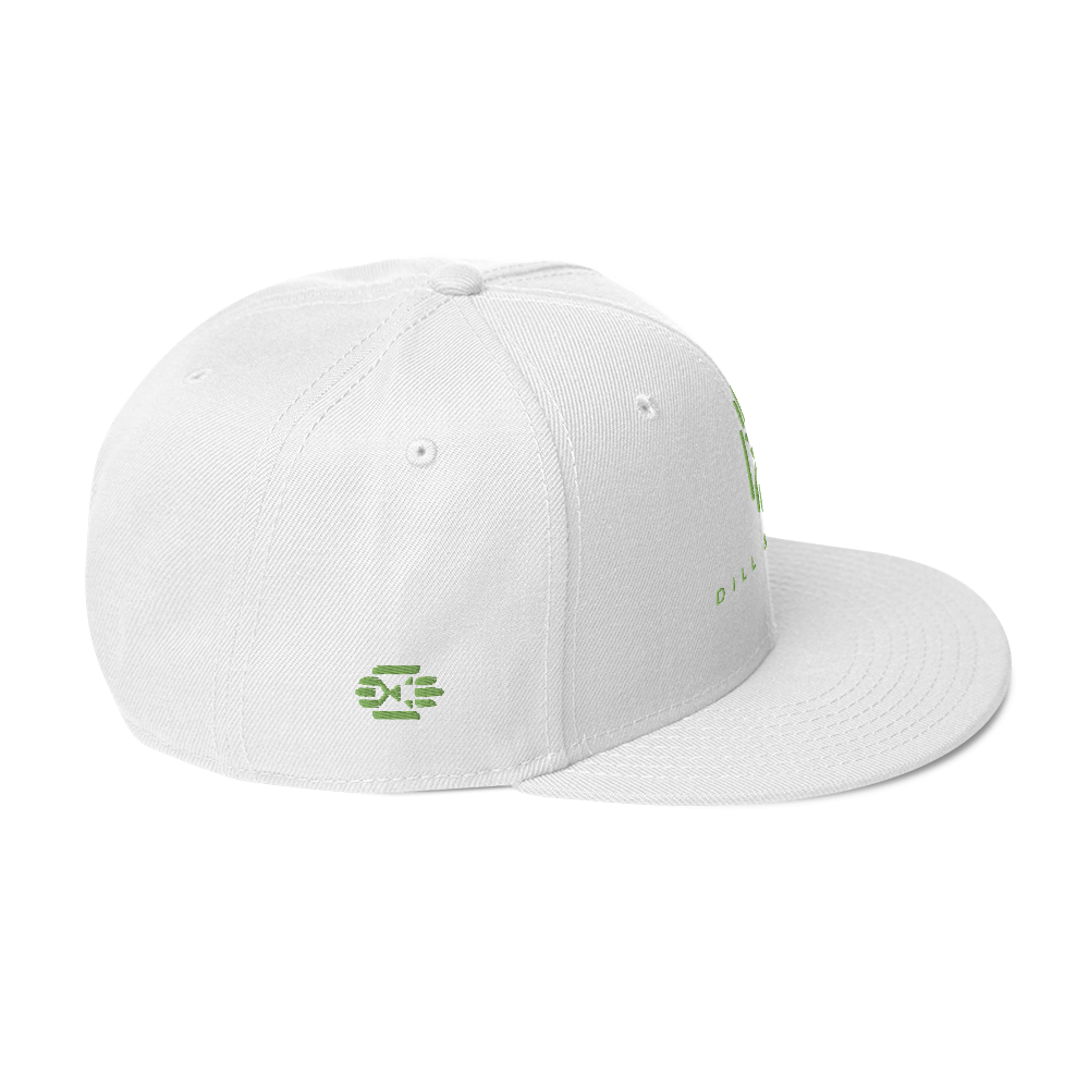 White Dill and Jord Embroidered Snapback Hat