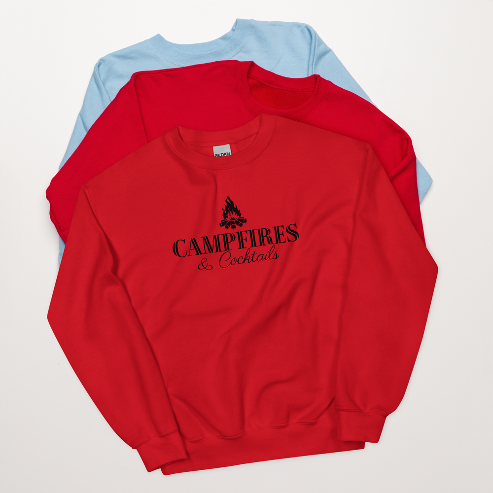 Campfires and Cocktails Camping Sweatshirt