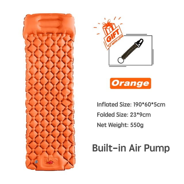 Orange Inflatable Sleeping Pad