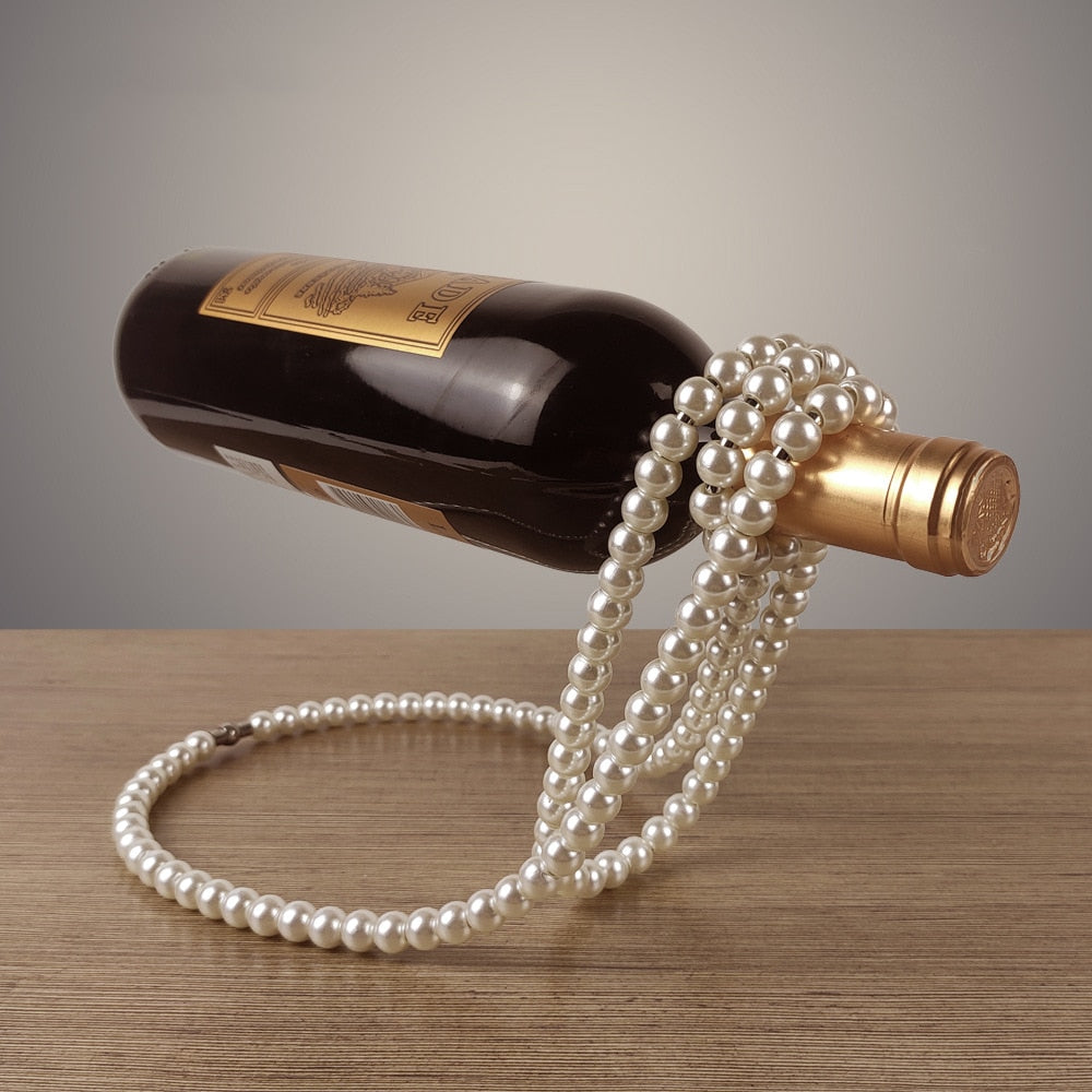Pearl Necklace Wine Bottle Holder