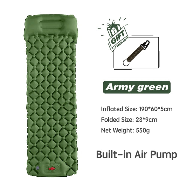 Army Green Inflatable Sleeping Pad