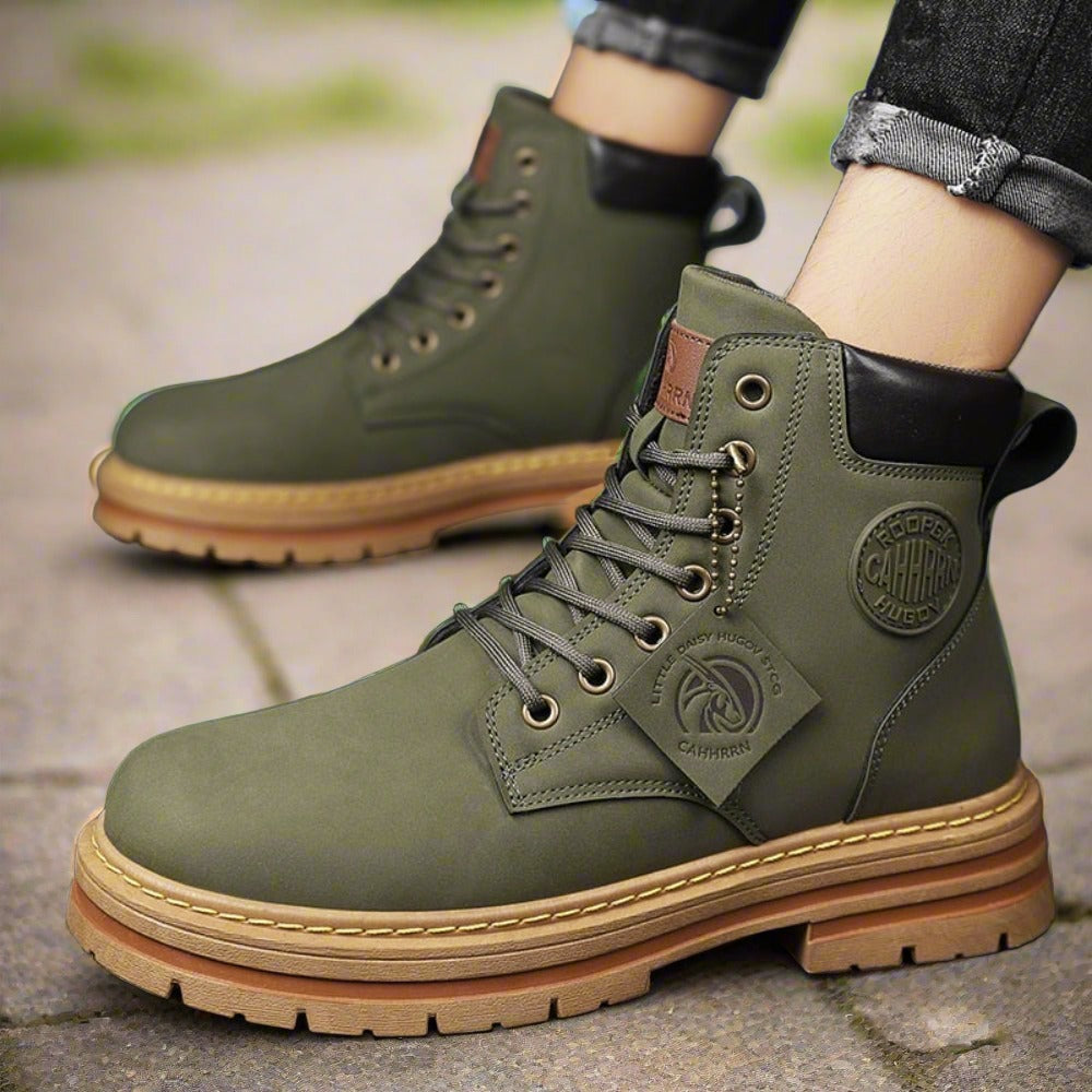 Green Men's Leather Boot