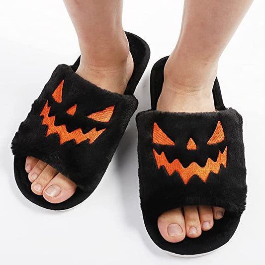 Black Halloween Slippers